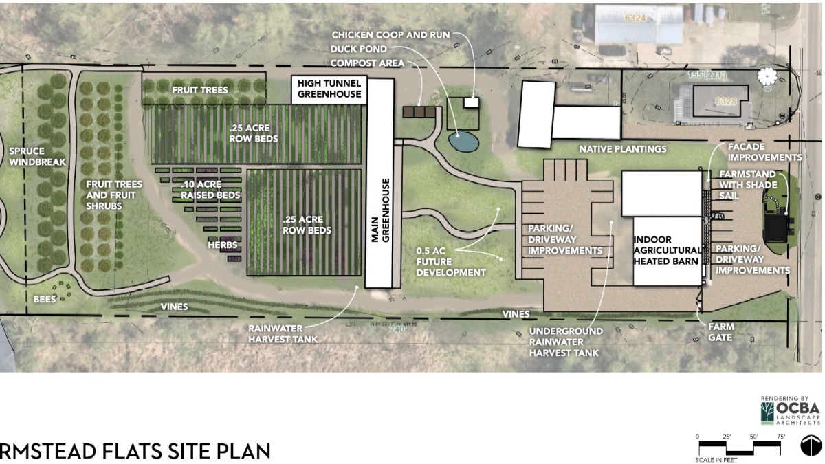 Photo shown is a conceptual plan.  All white structures are existing and additional land remains flexible in layout and agricultural practices.  