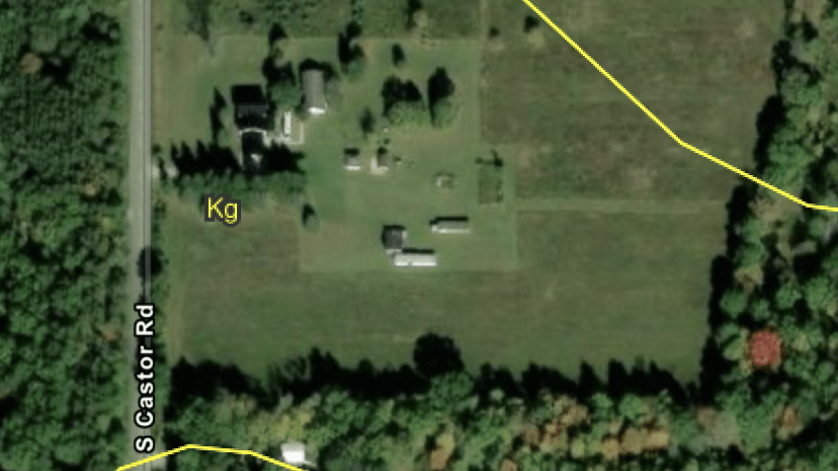Aerial view of farmland 