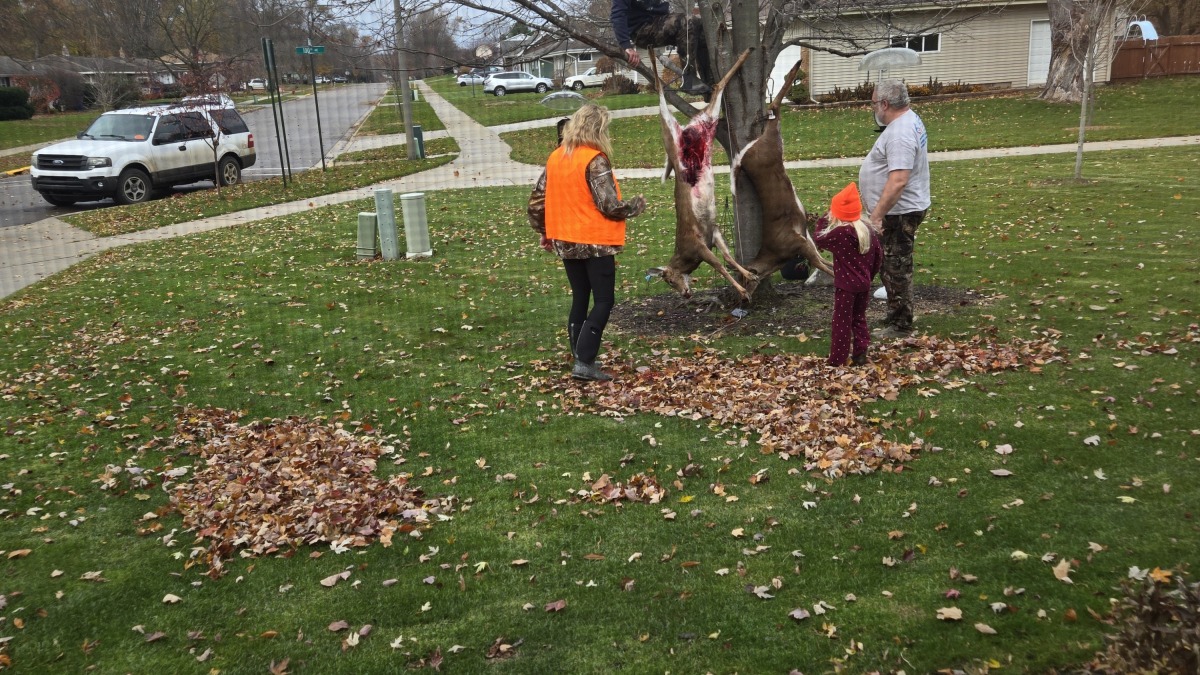 We hunt together as a family.  Everyone has designated jobs while processing.  I believe that this style of working together will translate well to farming.