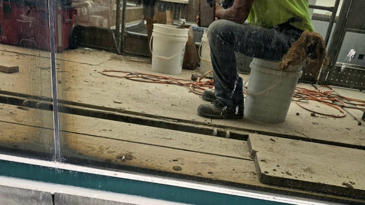 On break at work, I was removing and replacing brick and stone at Wayne State University in Detroit 