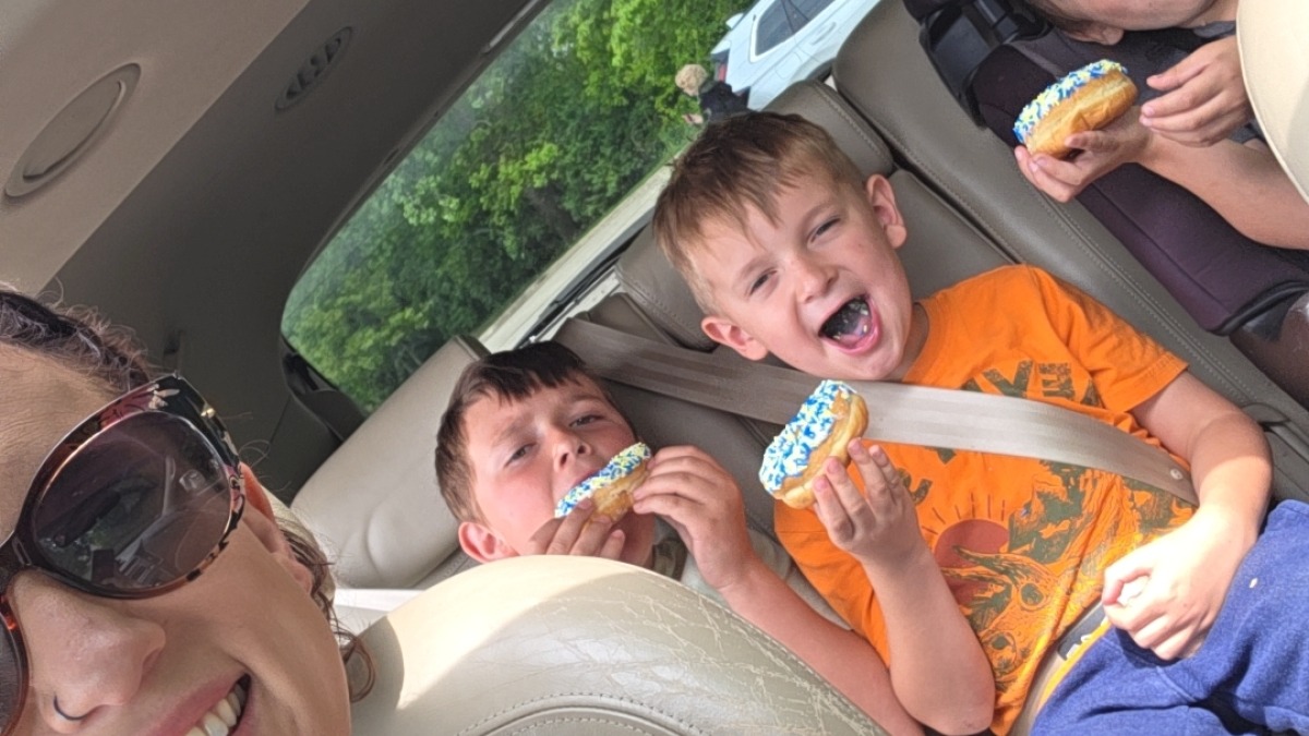 Coffee and donught date with my three sons! 