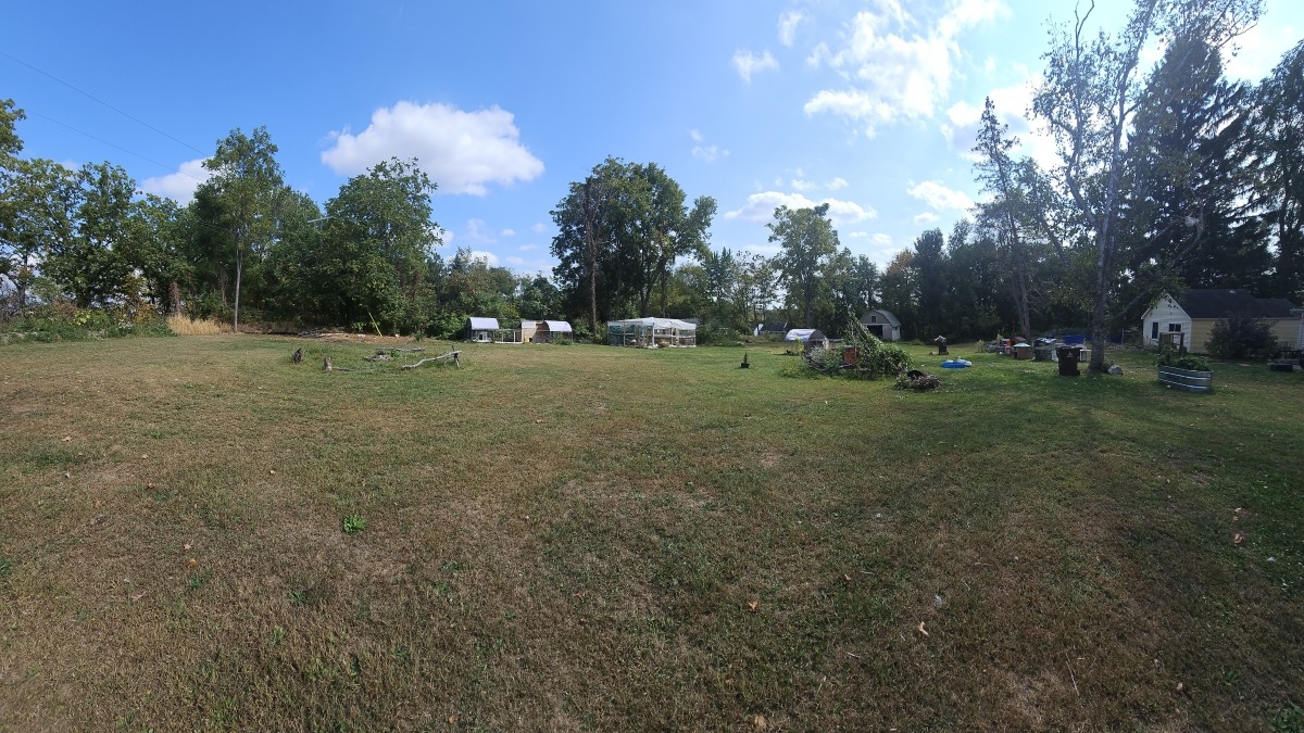 renting 1 acre with home. we built this so far since we moved in 2023