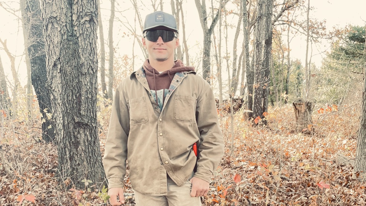 Me in my grandparents small woods that I manage as habitat 