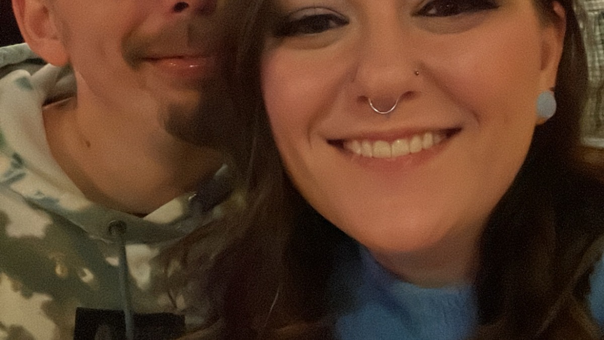 My husband Coty and I out to dinner. 