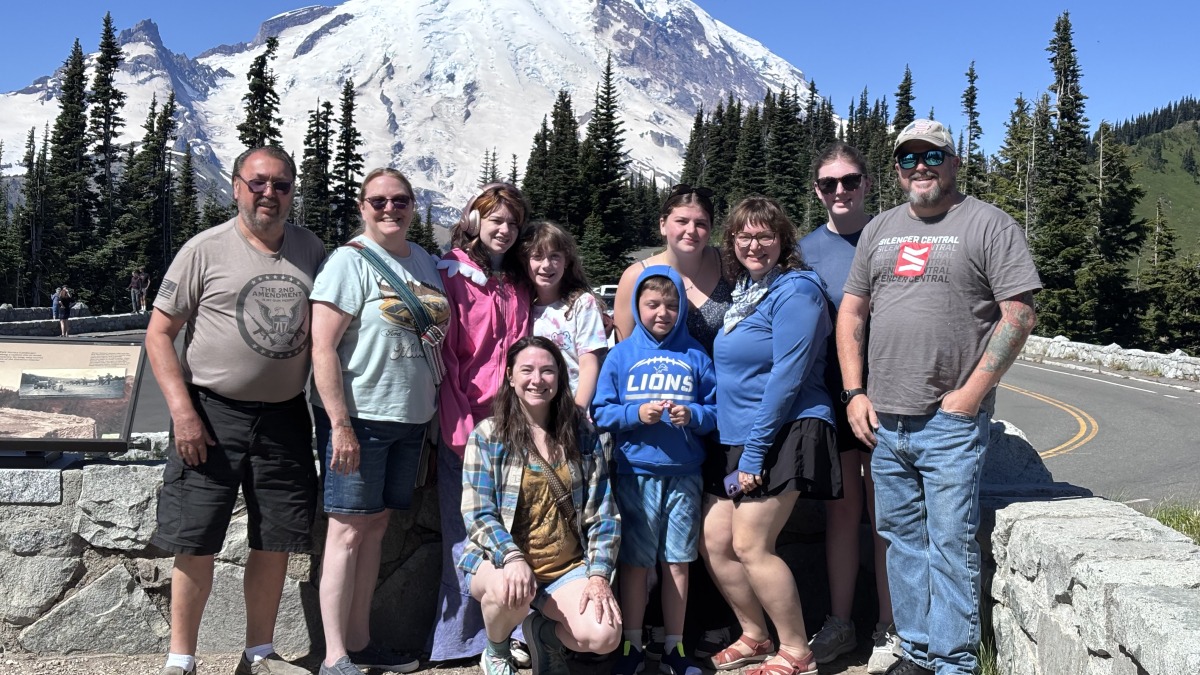 My family, my sisters family and my parents this summer. 