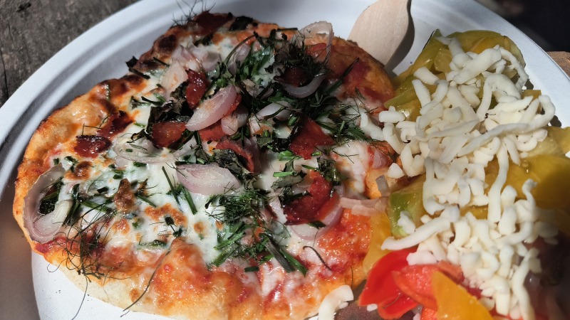 Farm fresh stone fired pizza