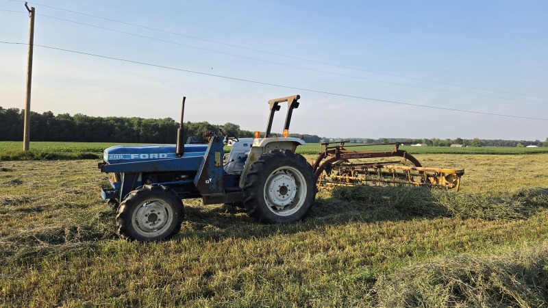 Raking hay