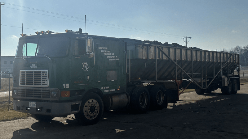 Hauling potatoes from Lennard Ag