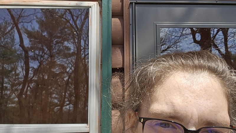 A picture of me outside my cabin at work.