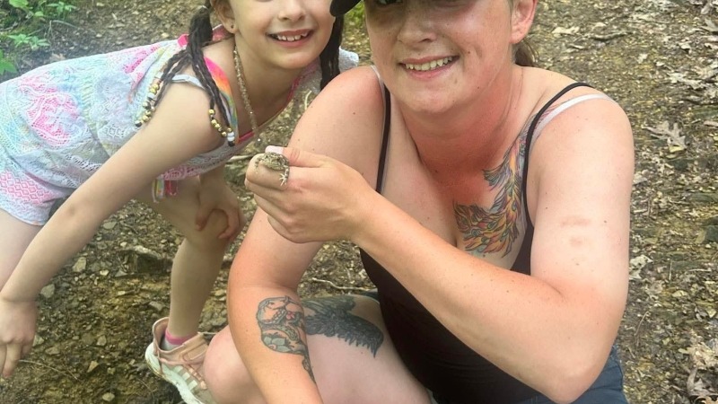 Caught a frog on a trail 