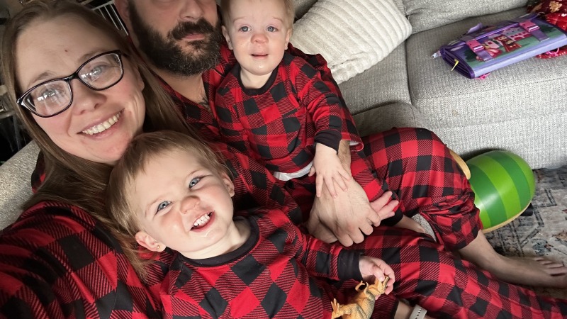 Christmas morning matching outfits of course.