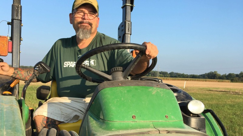 Me working the fields with my tractor