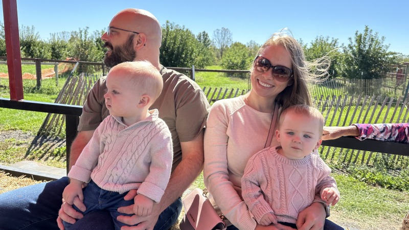 On a hayride 