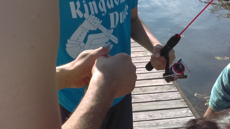 teaching nephews how to fish