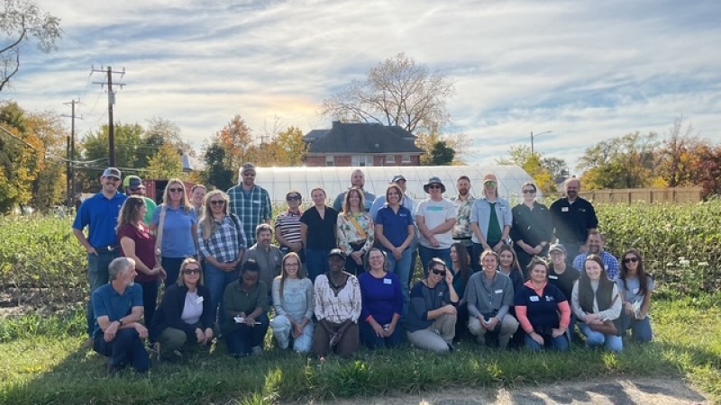 A visit to the farm by Produce Safety educators and regulators from 14 states. farmer and Safety 