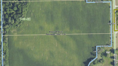 A satellite map of the property on the corner of Willis and Tuttle Hill.