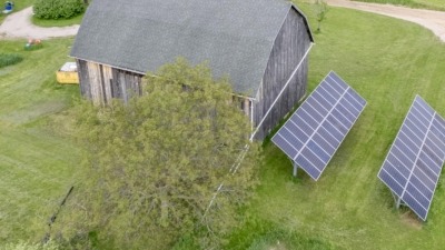 Barn and solar panels