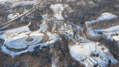 Robin Hills Farm - winter overhead view of farm
