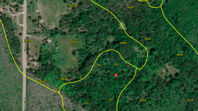 aerial  view of farm showing soil types