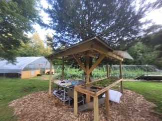 Wash station at Cedar Field Farm