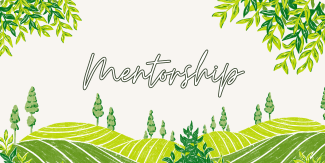 graphic with farmland and mentorship text
